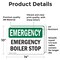 Signmission Boiler Stop, 14 in W x Rectangle, Vinyl Decal OS-2PACK-EM-D-1014-L-10300 - alternate 2